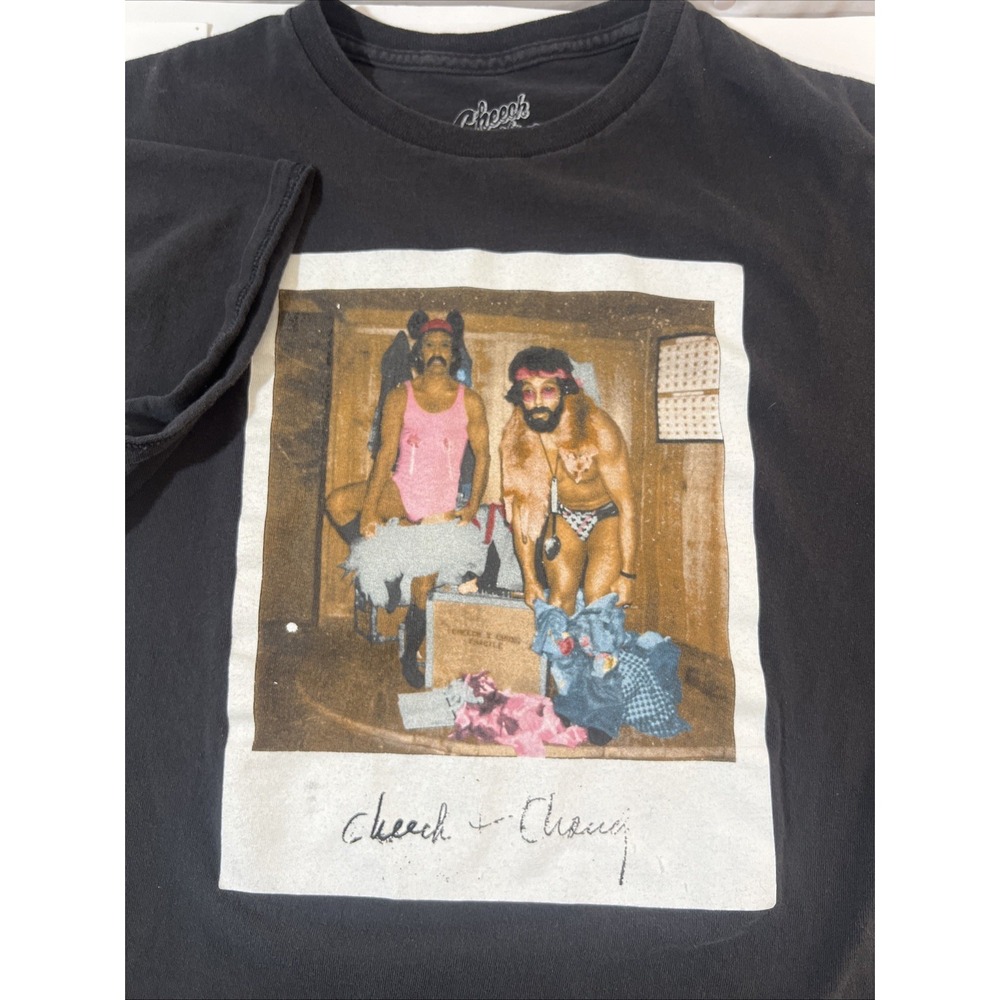Cheech & Chong T Shirt Mens XL Black Graphic Tee Next Movie Polaroid Tutu Photo